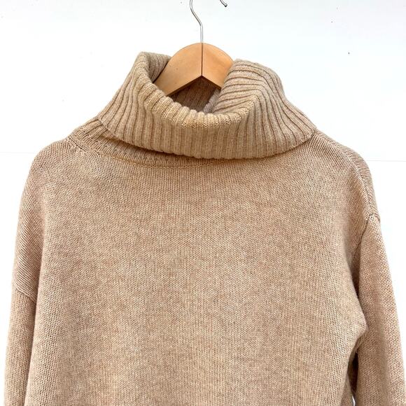 Filippa K Wool Chunky Knit Roller Neck Turtleneck Sweater Scandinavian Tan XS - Picture 6 of 10